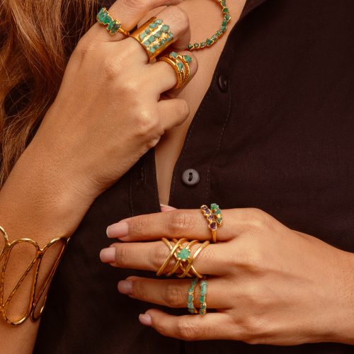 Mixed Amethyst Emerald Crown Pendant (16)